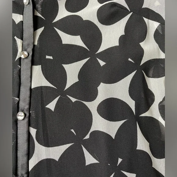 INC International Concepts 2-piece Blouse with Cami in Black and White - Picture 6 of 8